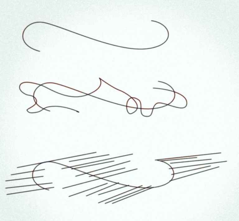 Deleuze’s sketch for the inflection point in the fold.